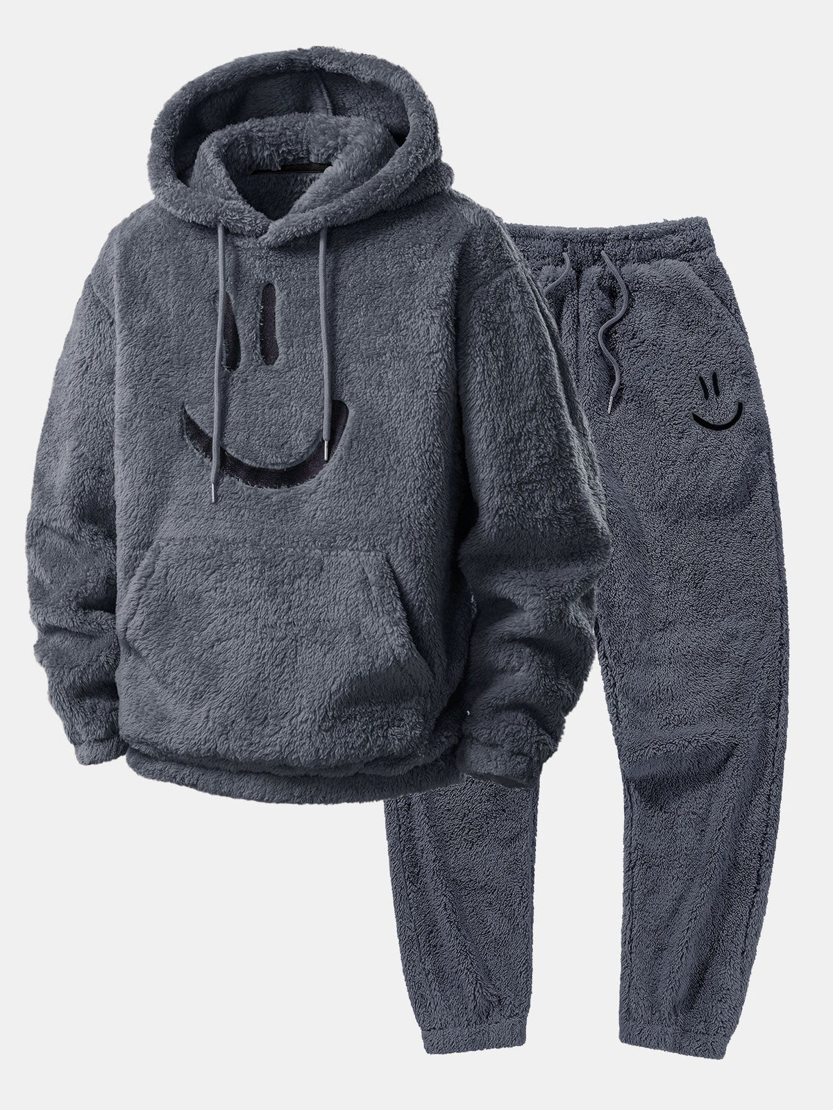 Men's Plush Teddy Tracksuit – Relaxed Hooded Jogger Set