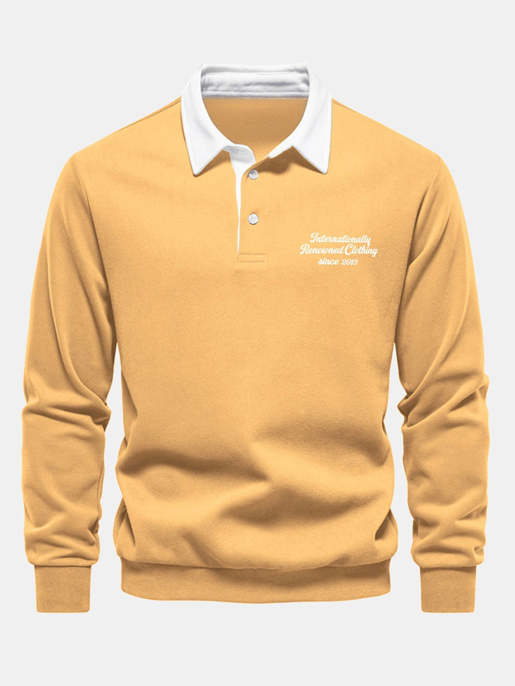 Men's Cotton Blend Polo Collar Sweatshirt
