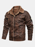 Men's Faux Suede Jacket with Faux Fur Lining