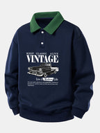 Men's Relaxed Fit Printed Polo Sweatshirt