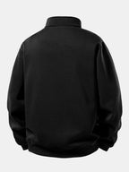 Men's American Flag Print Quarter Zip Sweatshirt with Stand Collar