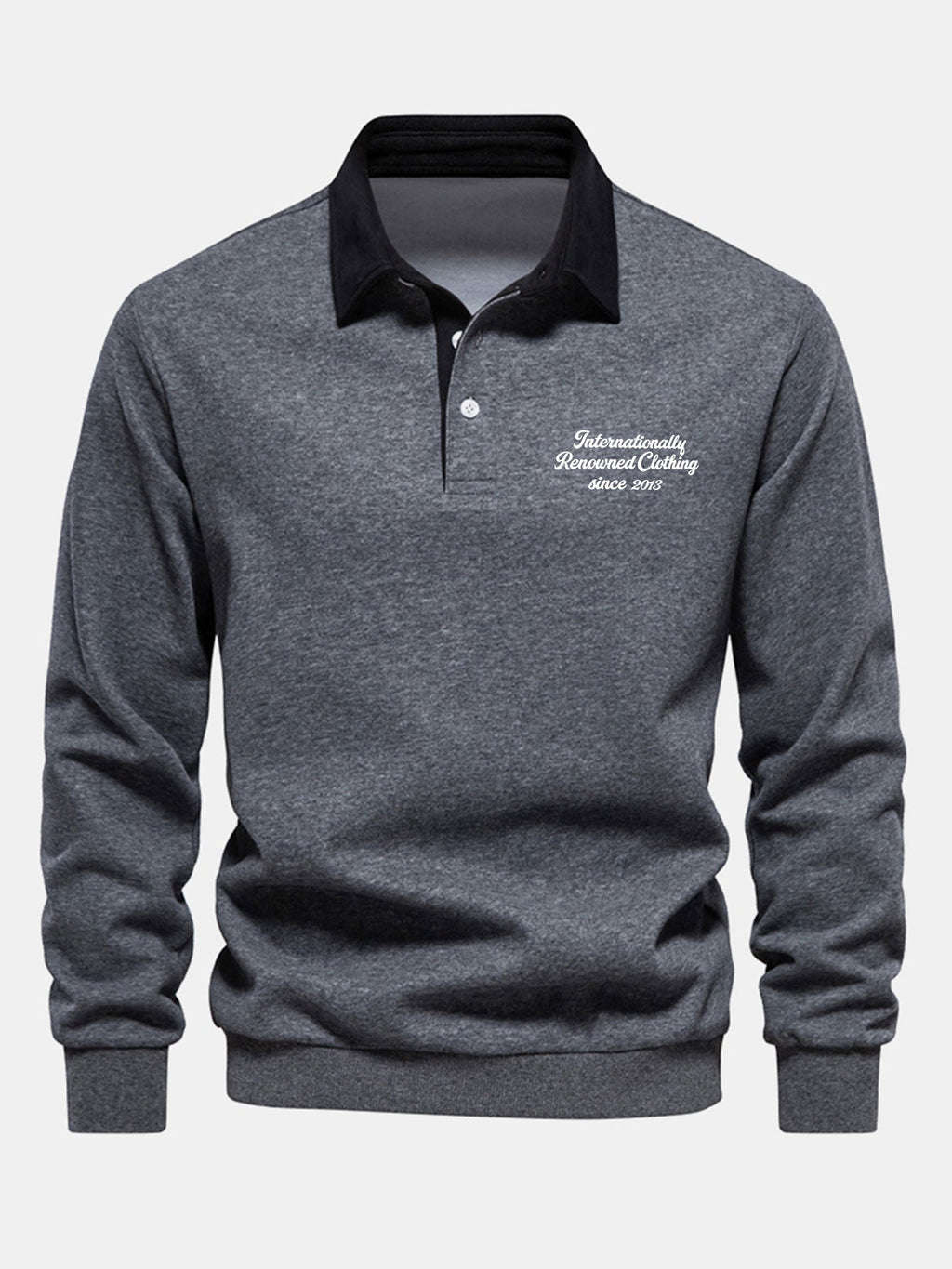 Men's Cotton Blend Polo Collar Sweatshirt