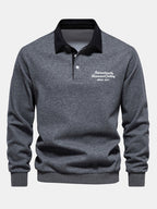 Men's Cotton Blend Polo Collar Sweatshirt