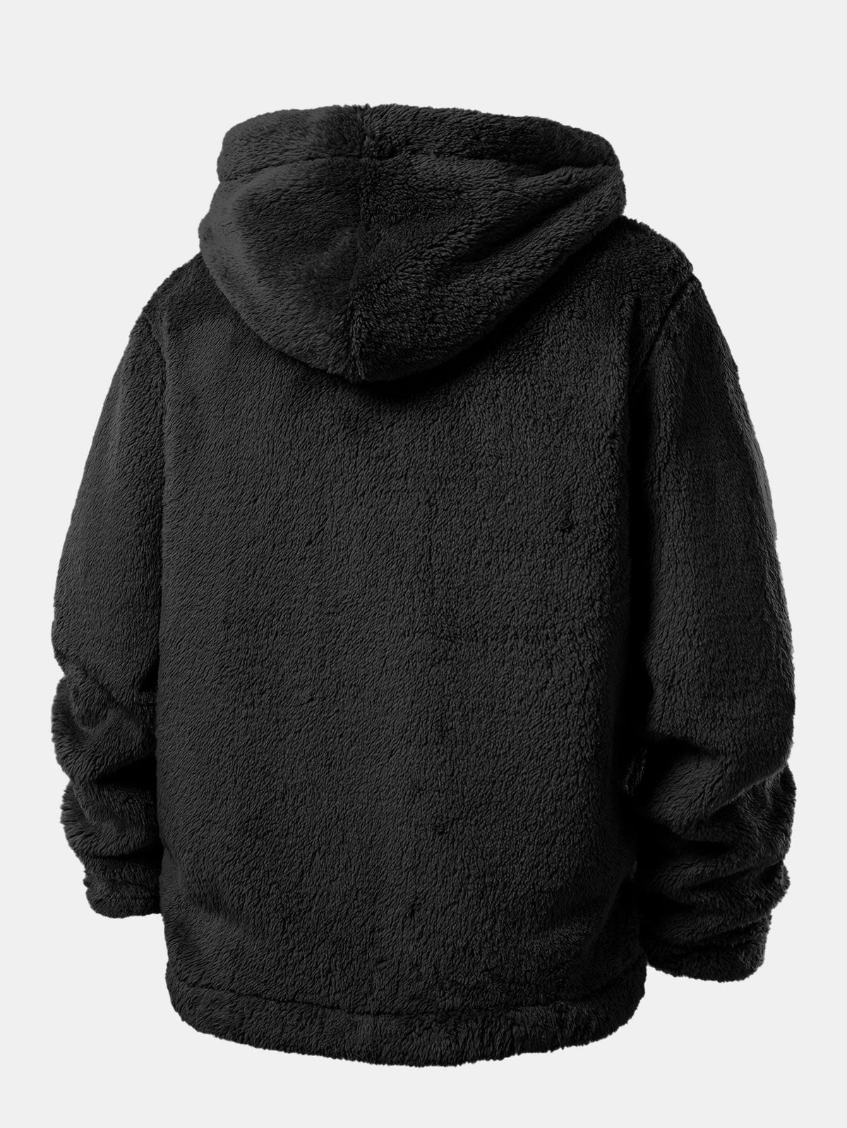Men's Hooded Teddy Fleece Jacket – Soft Plush Button-Up Winter Outerwear