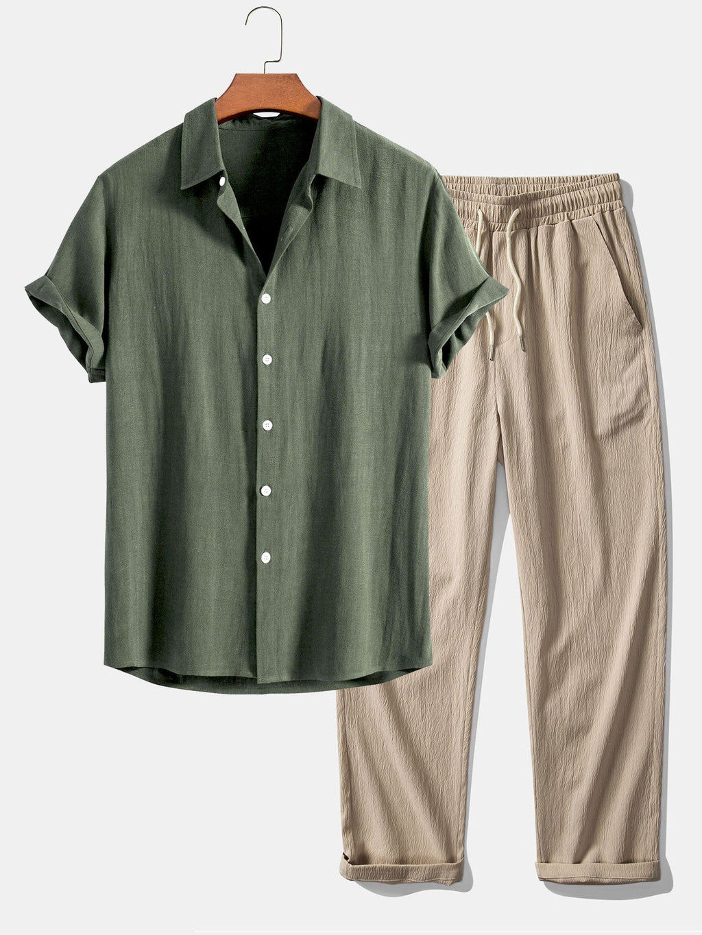 Men's Textured Two-Piece Set – 7 Colour Options