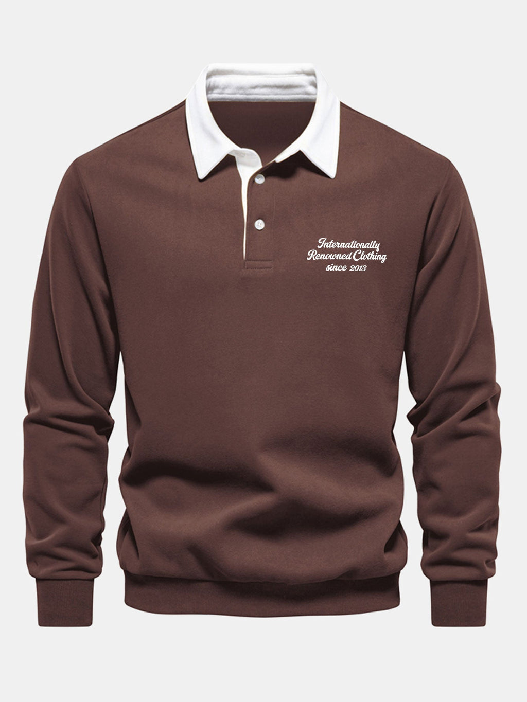 Men's Cotton Blend Polo Collar Sweatshirt