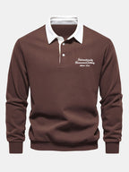Men's Cotton Blend Polo Collar Sweatshirt