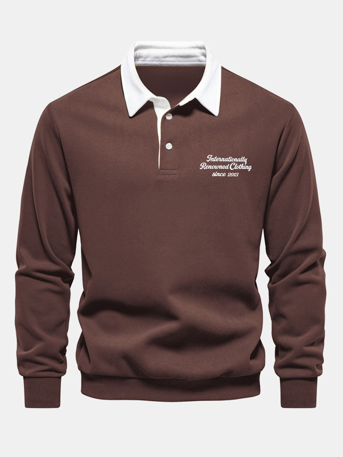 Men's Cotton Blend Polo Collar Sweatshirt