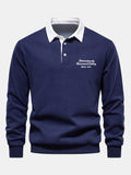 Men's Cotton Blend Polo Collar Sweatshirt