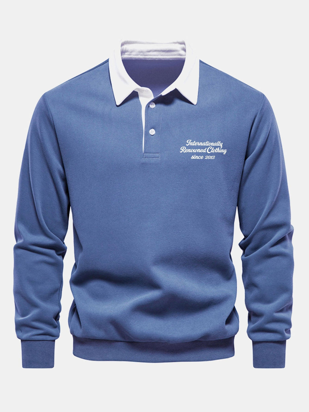 Men's Cotton Blend Polo Collar Sweatshirt