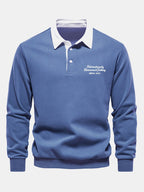 Men's Cotton Blend Polo Collar Sweatshirt