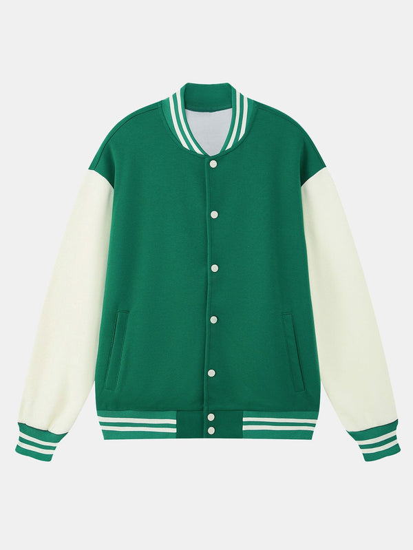 Men's Contrast Sleeve Varsity Baseball Jacket