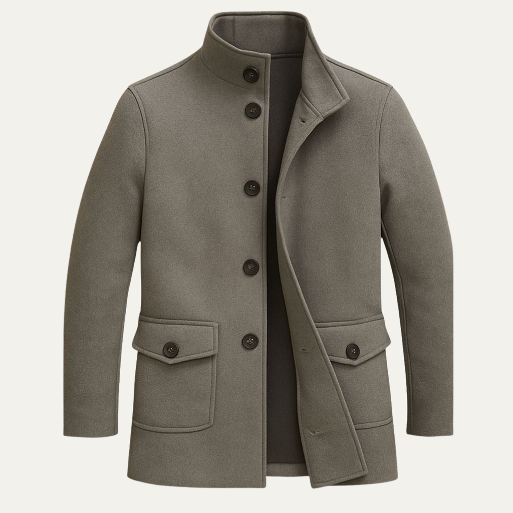 Men's Smart Tailored Wool-Blend Overcoat – Three Colours