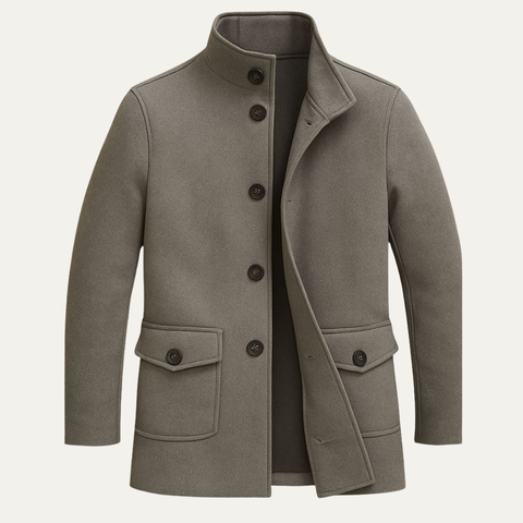 Men's Smart Tailored Wool-Blend Overcoat – Three Colours
