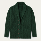 Men's Chunky Cable-Knit Shawl-Collar Cardigan