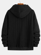 Men's Textured Zip Hoodie Tracksuit – Jacquard Straight-Leg Set