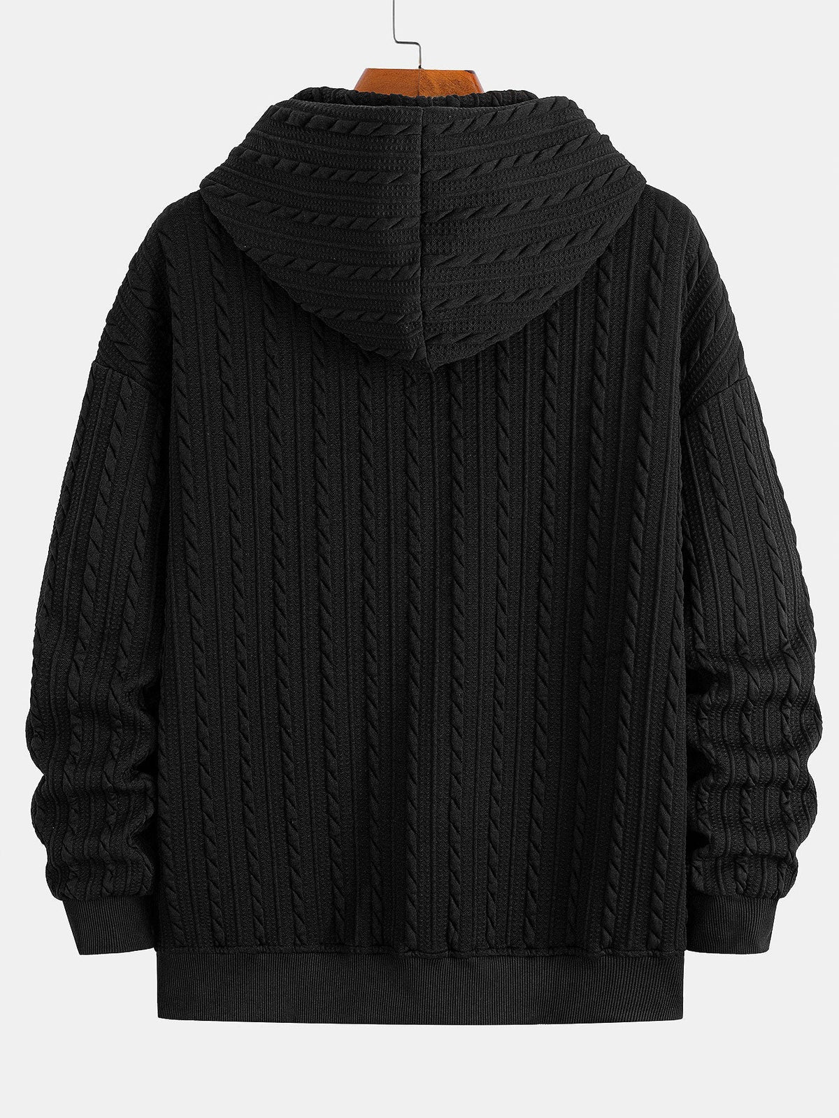 Men's Textured Zip Hoodie Tracksuit – Jacquard Straight-Leg Set