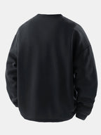 Men's Contrast Chest Pocket Crew Neck Sweatshirt