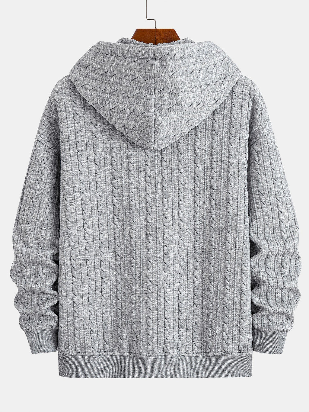 Men's Textured Zip Hoodie Tracksuit – Jacquard Straight-Leg Set