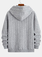 Men's Textured Zip Hoodie Tracksuit – Jacquard Straight-Leg Set