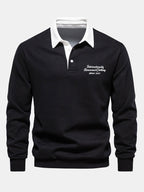 Men's Cotton Blend Polo Collar Sweatshirt