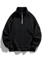 Men's Teddy Fleece Half-Zip Sweatshirt – Relaxed Fit Warm Pullover