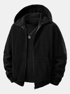 Men's Corduroy Zip Tracksuit – Relaxed Hoodie and Joggers