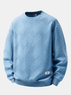 Men's Geometric Textured Crew Neck Sweatshirt