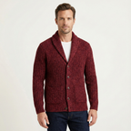 Men's Chunky Cable-Knit Shawl-Collar Cardigan