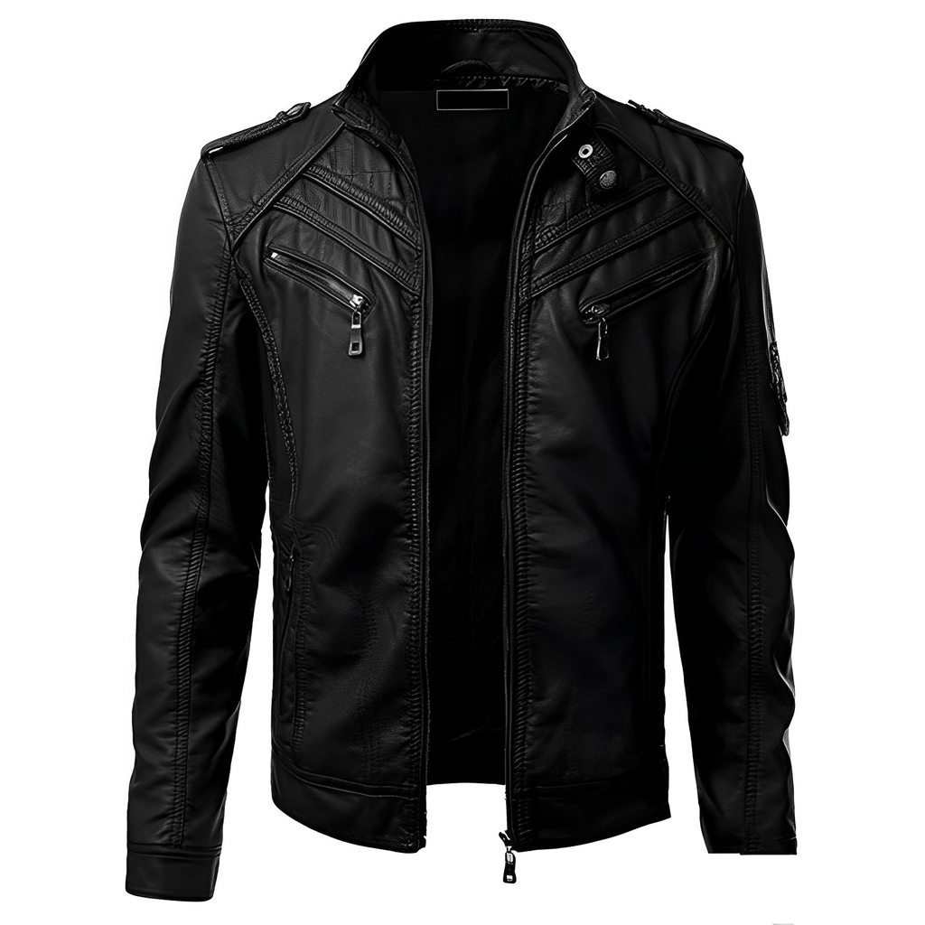 Men's Multi-Zip leather-look Biker Jacket