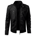 Men's Multi-Zip leather-look Biker Jacket