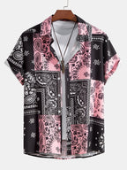 Men's Paisley Print Shirt with Button Placket