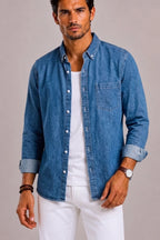 Men's Denim Shirt Long-sleeve