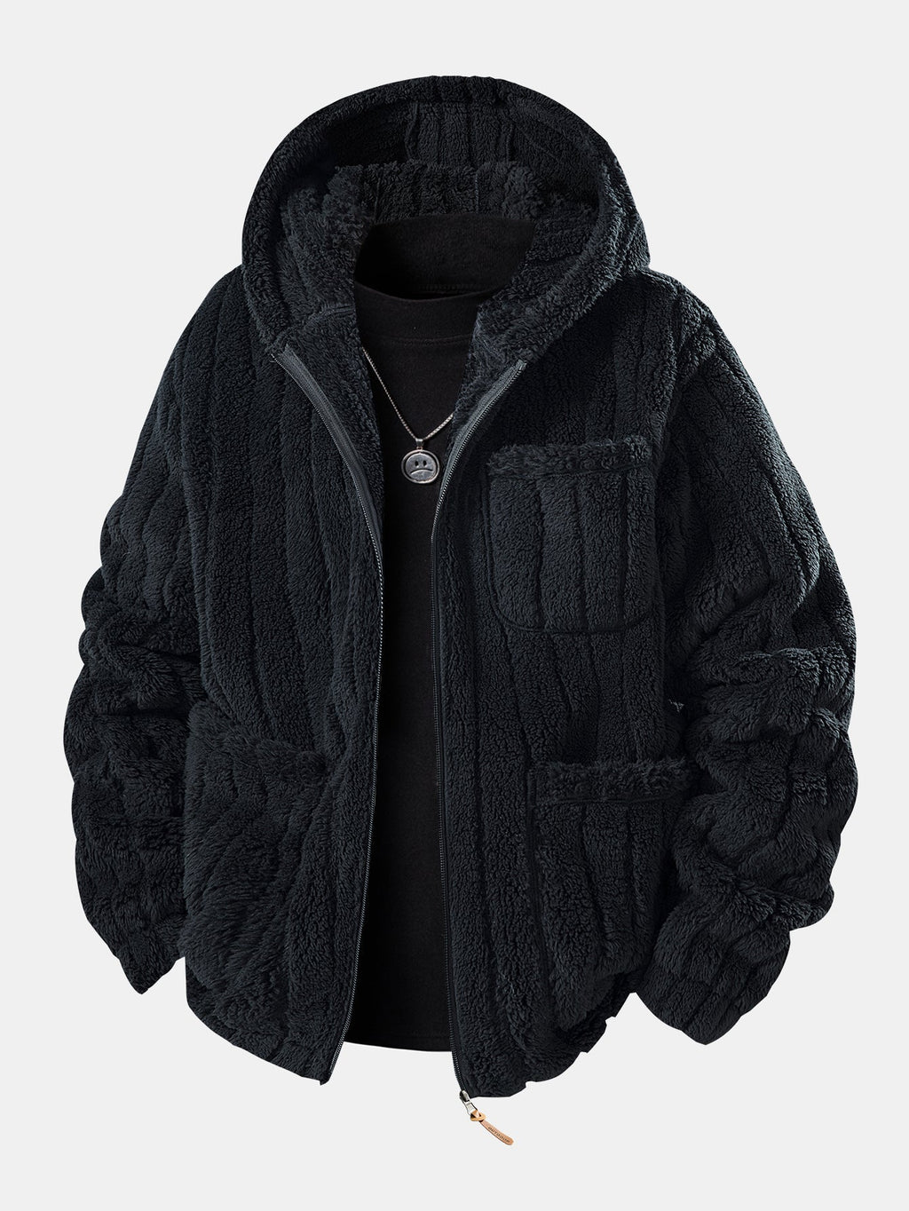 Men's Zip-Up Teddy Fleece Tracksuit – Warm Relaxed Set