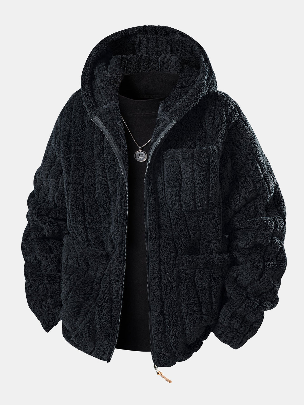 Men's Zip-Up Teddy Fleece Tracksuit – Warm Relaxed Set
