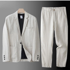 Men's Pure Linen Suit Set – Lightweight Shirt and Trousers