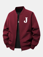 Men's Relaxed Fit Bomber Jacket – Printed Zip-Up Lightweight Casual