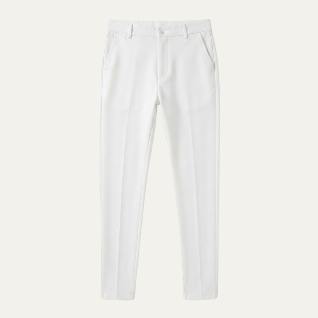 Men's Slim-Fit Stretch Dress Trousers – Flat Front