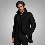 Men's Double-Layer Warm Coat – Zip Inner Layer and Button Front