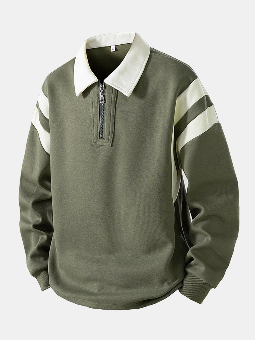Men's Cotton Blend Quarter-Zip Polo Sweatshirt