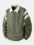 Men's Cotton Blend Quarter-Zip Polo Sweatshirt