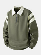 Men's Cotton Blend Quarter-Zip Polo Sweatshirt