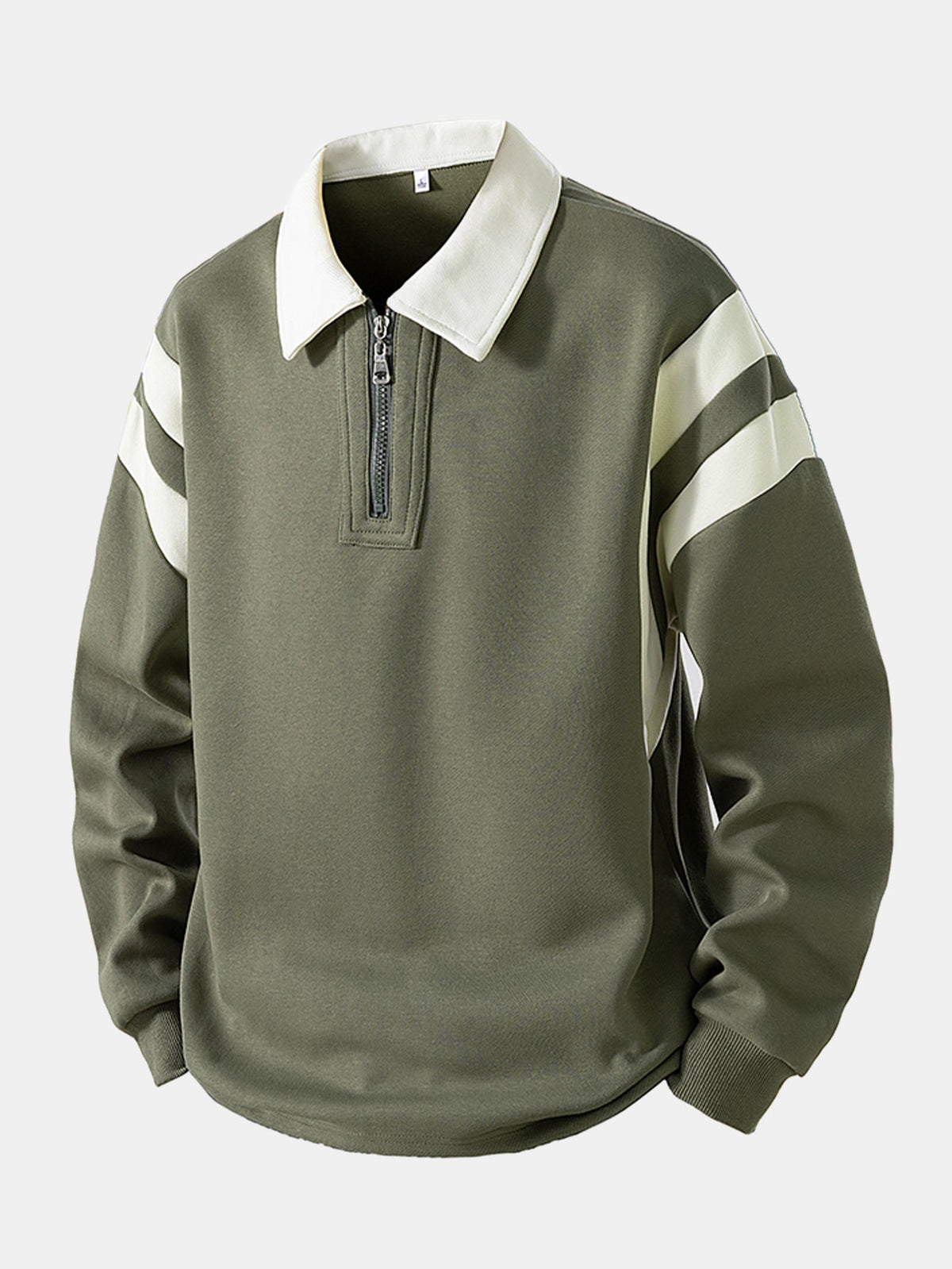 Men's Cotton Blend Quarter-Zip Polo Sweatshirt