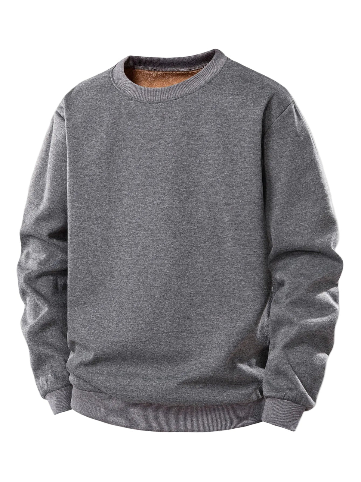 Men's Teddy Fleece-Lined Crew Neck Sweatshirt