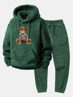 Men's Plush Teddy Fleece Tracksuit – Relaxed Hoodie and Joggers