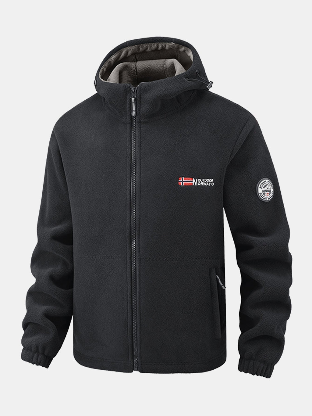 Men's Hooded Polar Fleece Jacket – Warm Full Zip Outdoor Layer