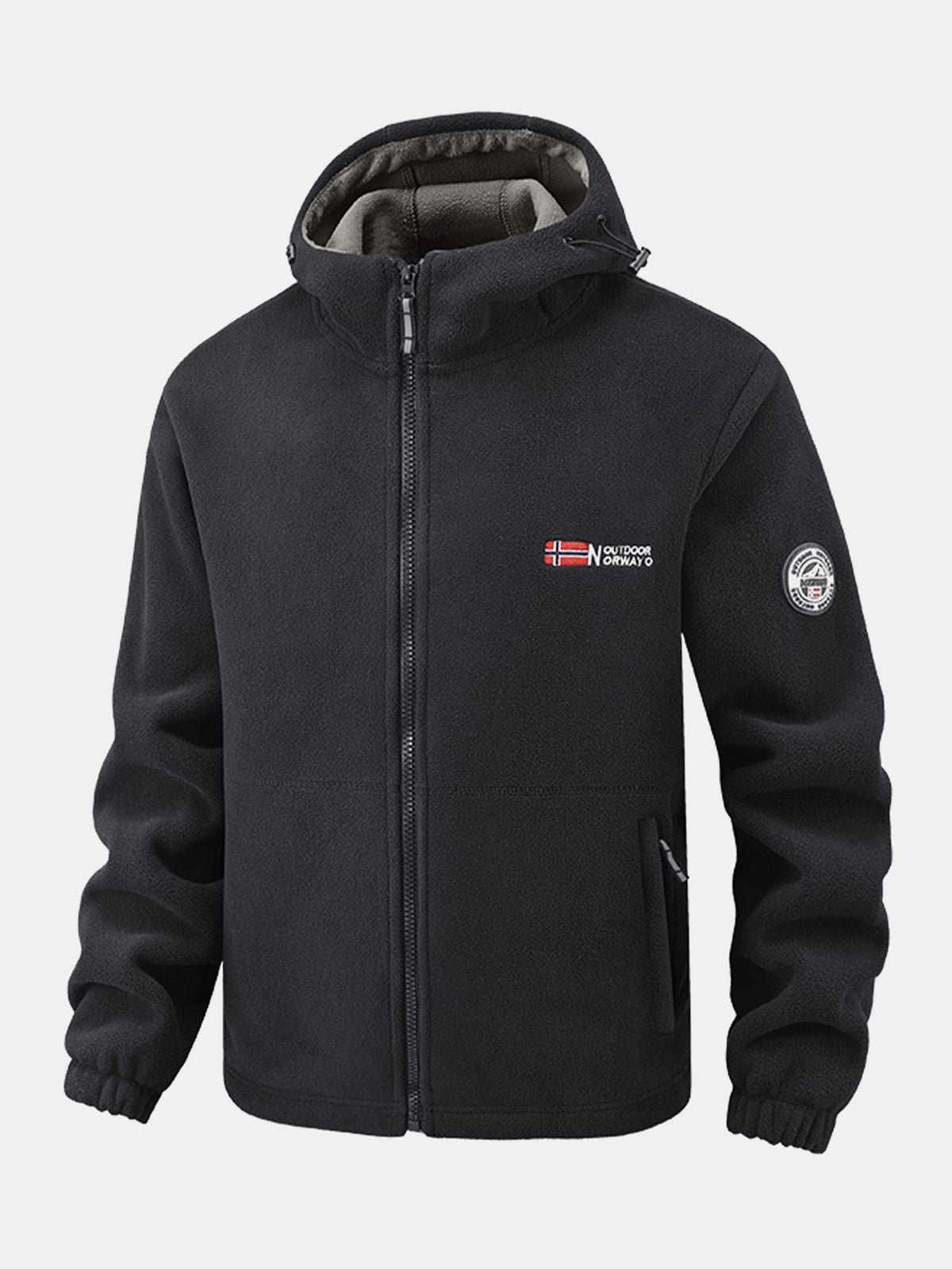 Men's Hooded Polar Fleece Jacket – Warm Full Zip Outdoor Layer