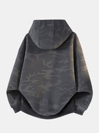 Men's Printed Zip-Up Hoodie with Relaxed Fit