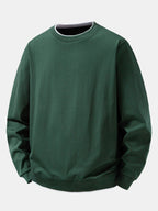 Men's Cotton Blend Layered Crew Neck Sweatshirt