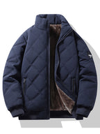 Men's Faux Fur-Lined Quilted Winter Jacket
